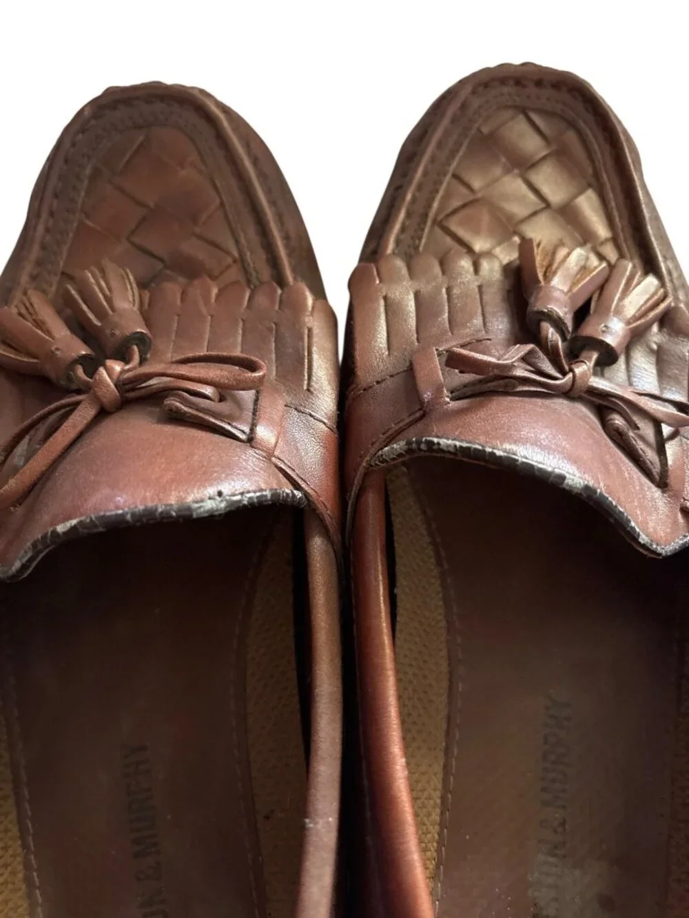 Vintage Johnston & Murphy Mens Brown Leather Tassel Loafers Size 9.5M